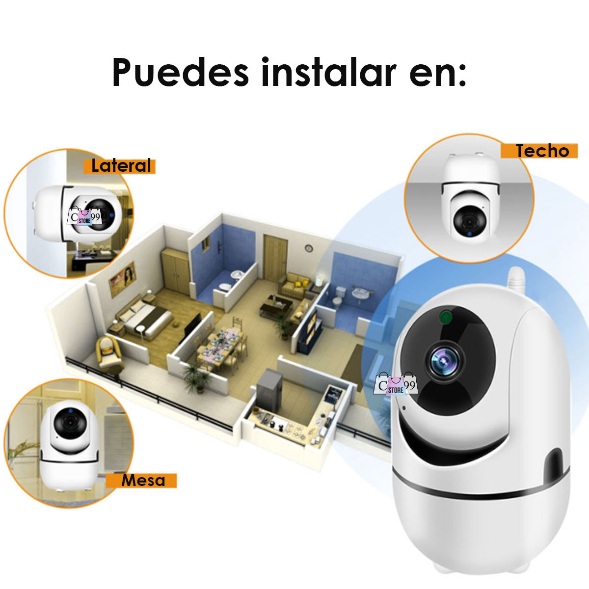 Miniatura 6 de Cámara De Seguridad  HD 360° Wifi y App